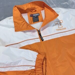 Kenpo Mens XL Tennessee Volunteers Windbreaker Jacket Orange White Full Zip NCAA